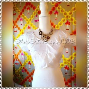 New white silk cotton saree /lehenga blouse